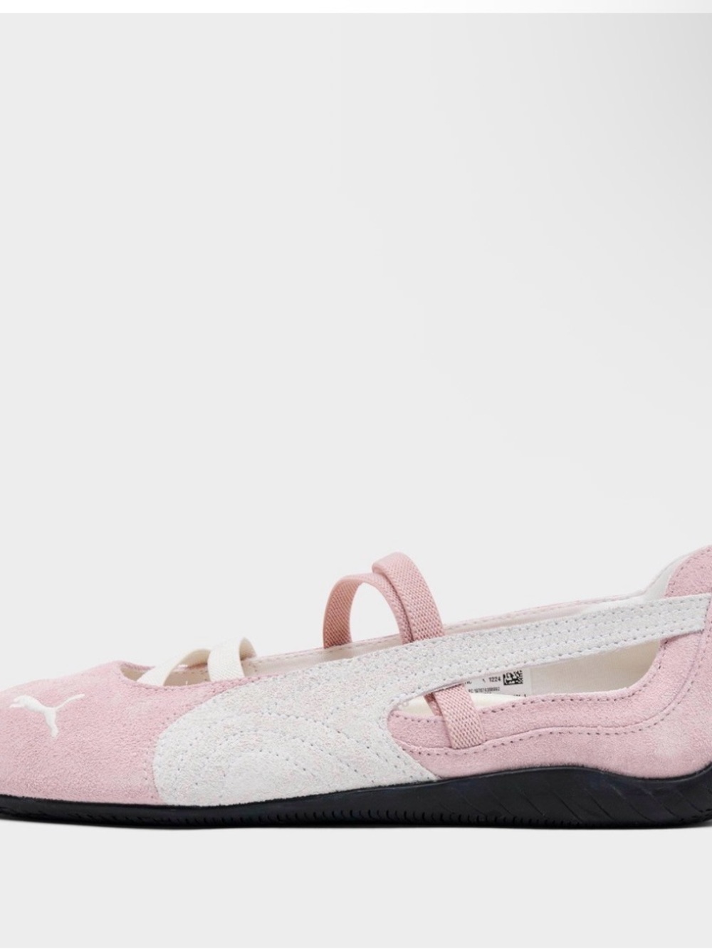 NIB Puma Pink Suede Ballet Flat with White Formstrip